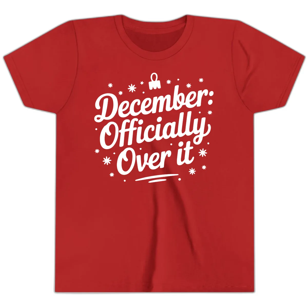 December Officially Over It Youth T-Shirt in Red